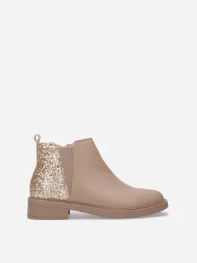 Chelsea en simili à paillettes- Taupe